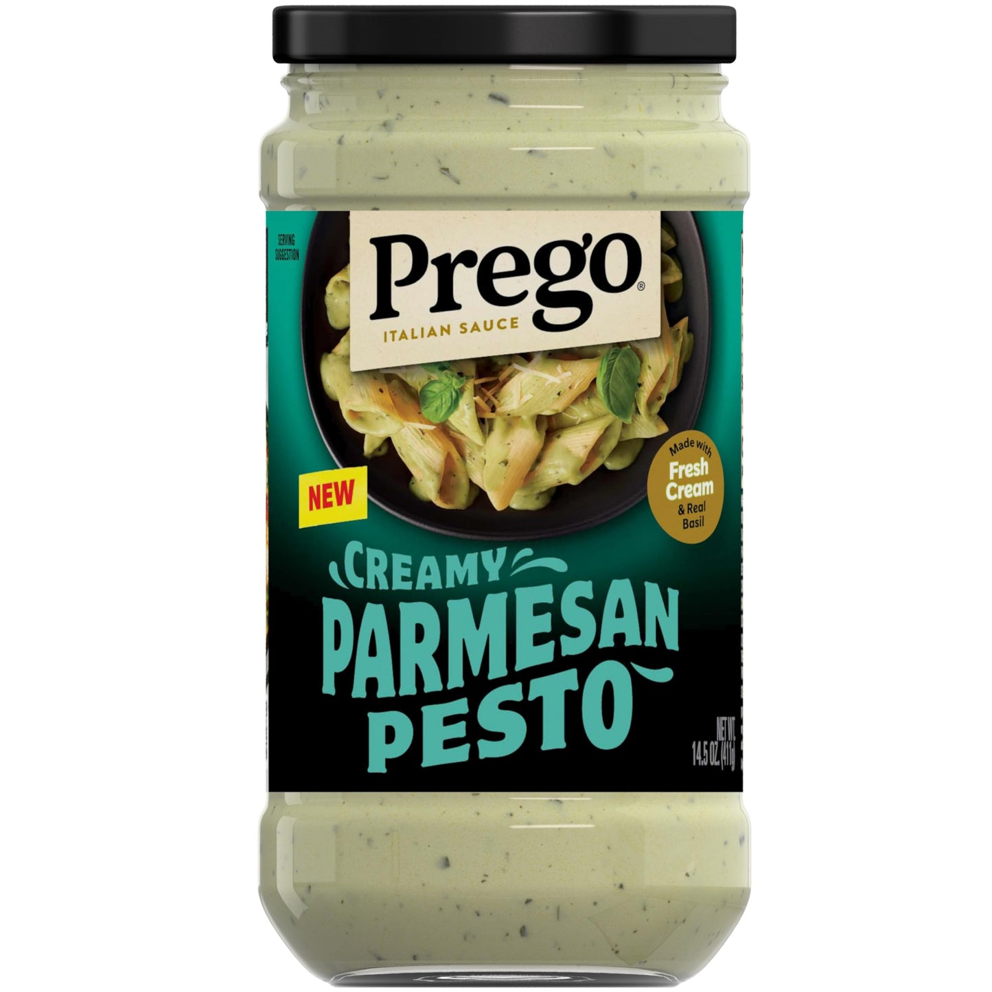 Prego Creamy Roasted Garlic Pesto Pasta Sauce, 14.5 oz Jar