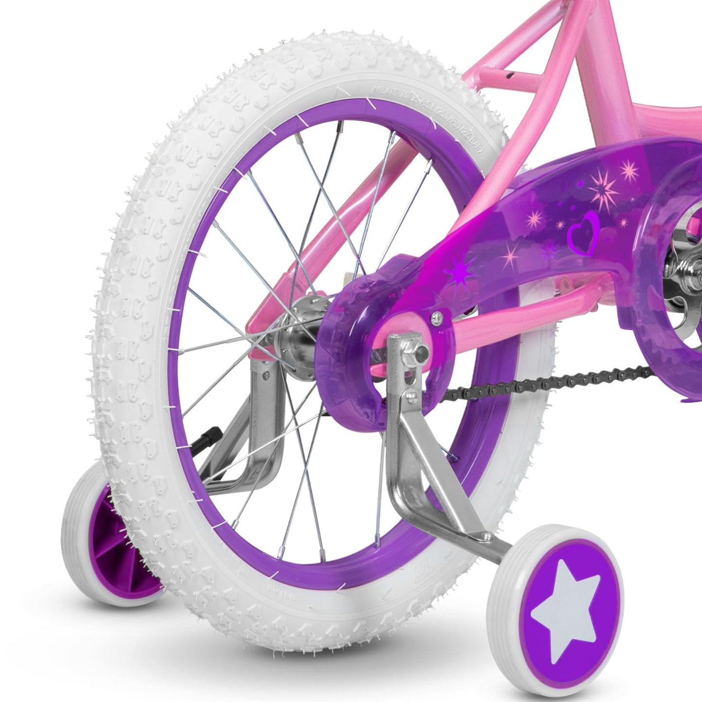 WEIZE Girls Bike for 3-12 Years Old Kids, 14 16 20 Inch Kids Bike with Training Wheels, Streamers, Basket and Doll Seat, Children Bicycles with Coaster Brake, Pink