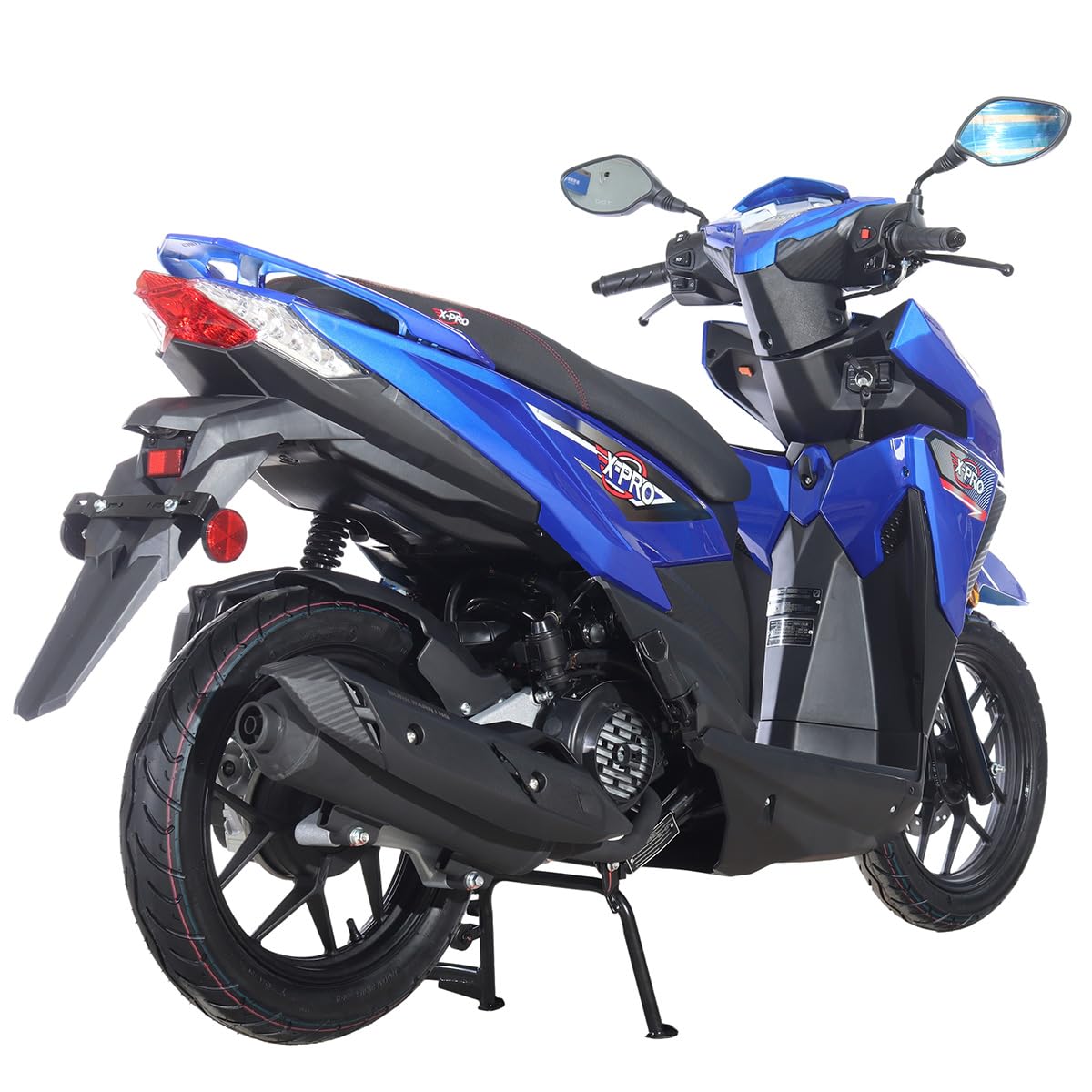 X-PRO Orion 200 Gas Moped Adult Gas Street Moped with 14" Wheels! LED Headlight!