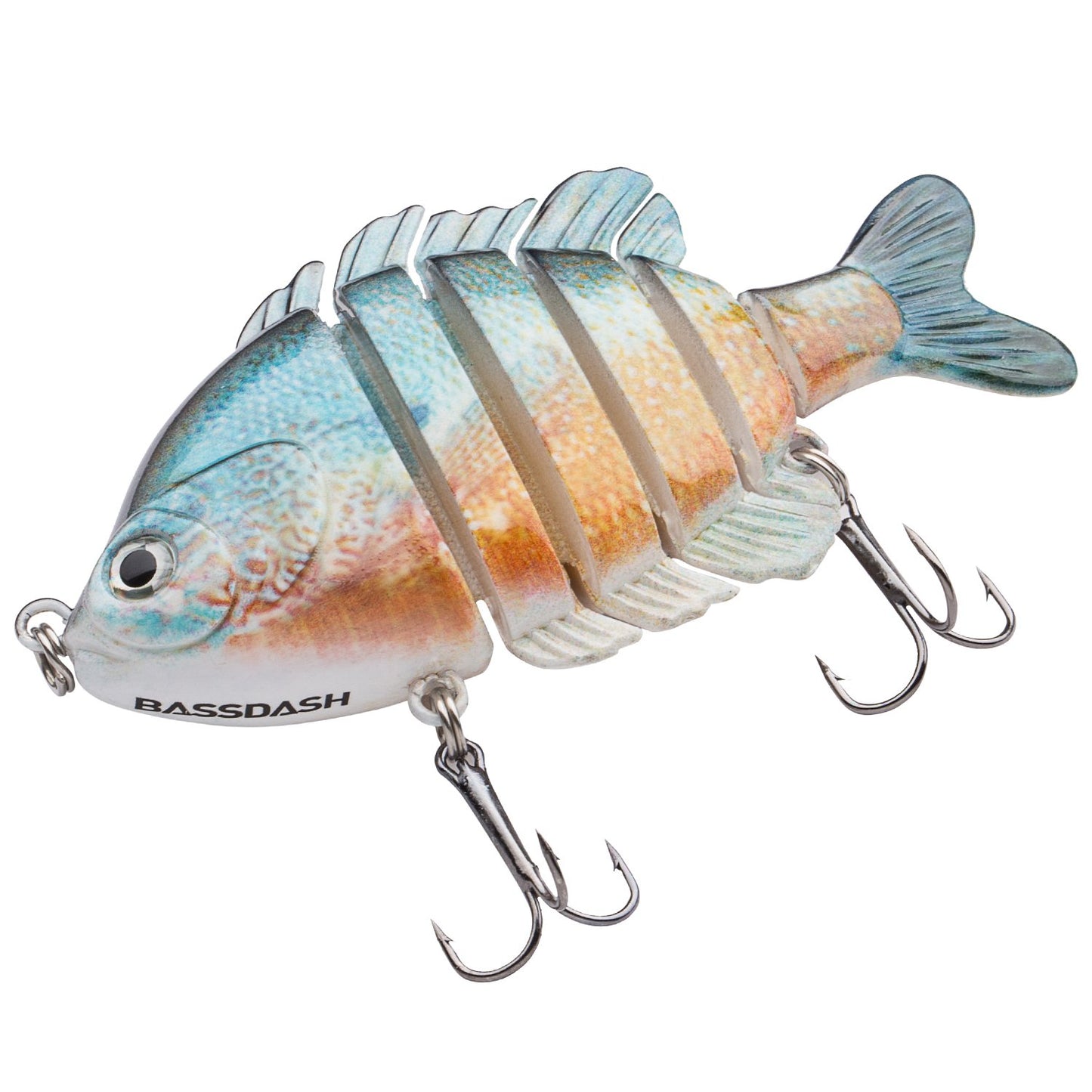 BASSDASH SwimPanfish Multi Jointed Panfish Bluegill Swimbaits Hard Topwater Bass Lures Fishing Lure Crank Saltwater 3.5in/0.85oz