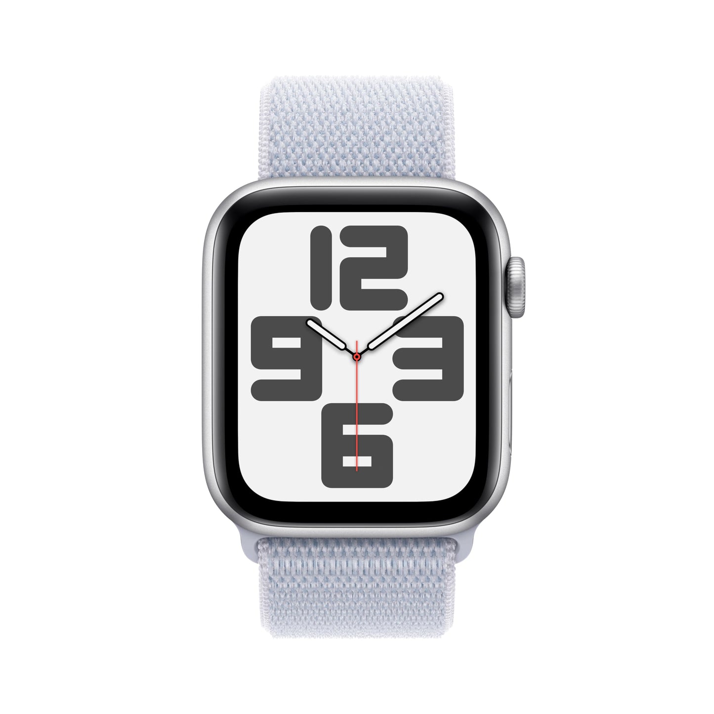 Apple Watch SE (2nd Gen) [GPS 44mm] Smartwatch with Silver Aluminum Case with Blue Cloud Sport Loop One Size. Fitness and Sleep Trackers, Crash Detection, Heart Rate Monitor, Carbon Neutral