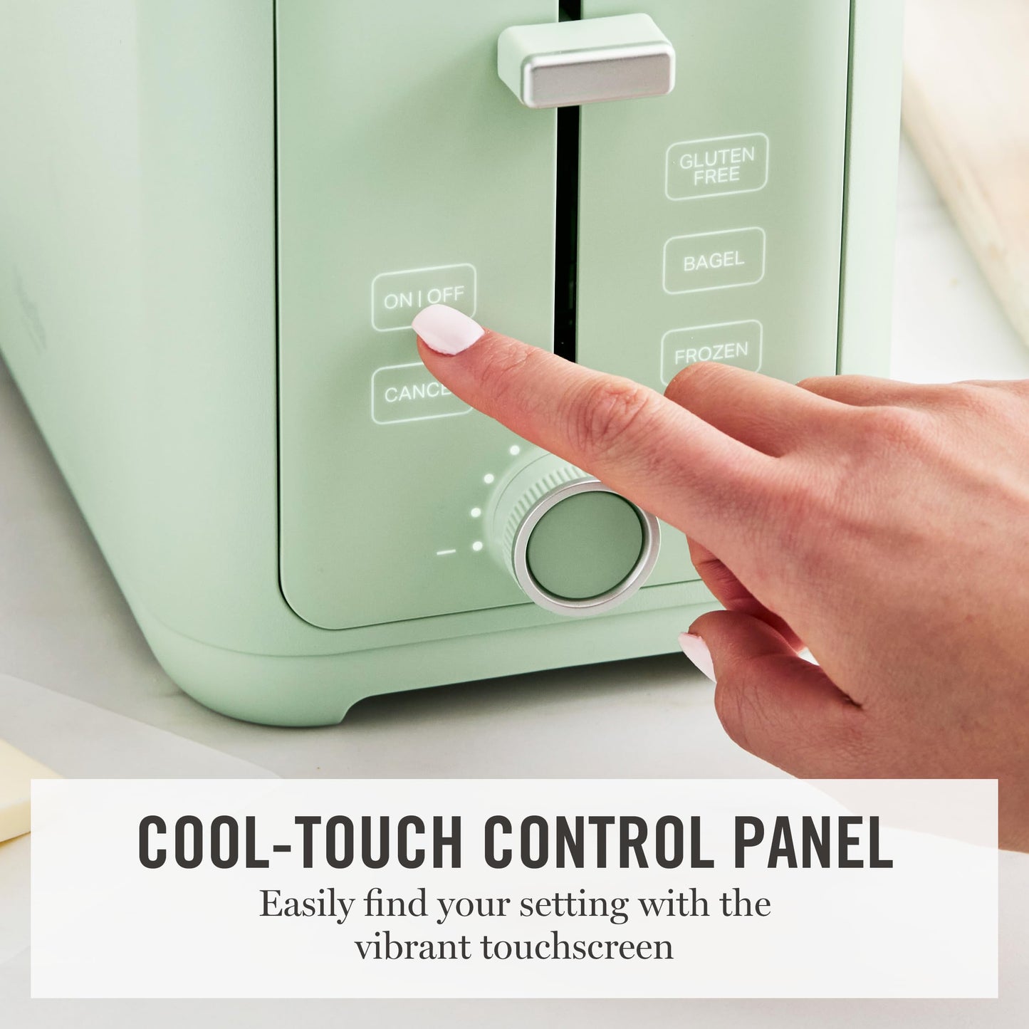 Martha Stewart 4 Slice Toaster, 10 Shade Settings with Defrost, Cancel, Bagel & Gluten-Free, Extra-Wide Self-Centering Slots for Waffles, Artisan Bread, Removable Crumb Tray, Cord Wrap,1800W, Honeydew