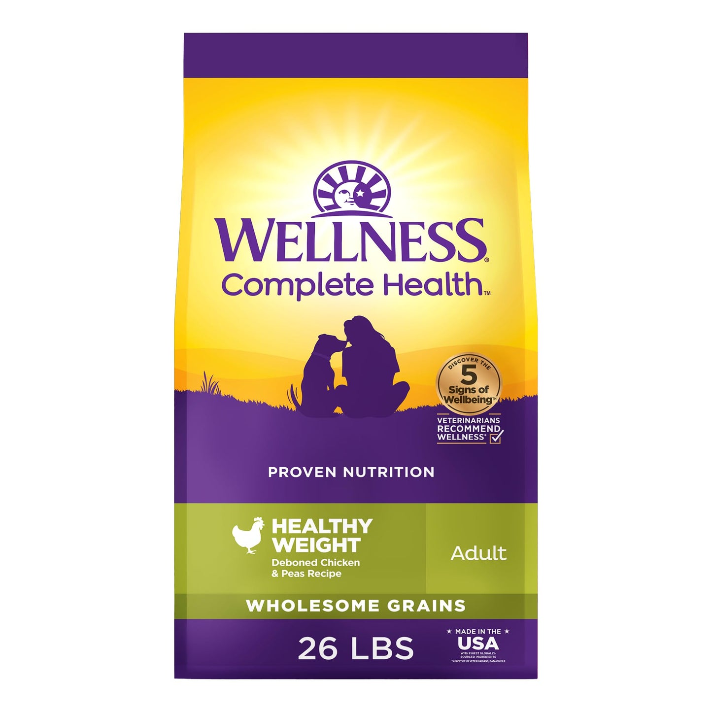 Wellness Complete Health Dry Dog Food, Wholesome Grains, Natural, Lamb & Barley Recipe, (30-Pound Bag)