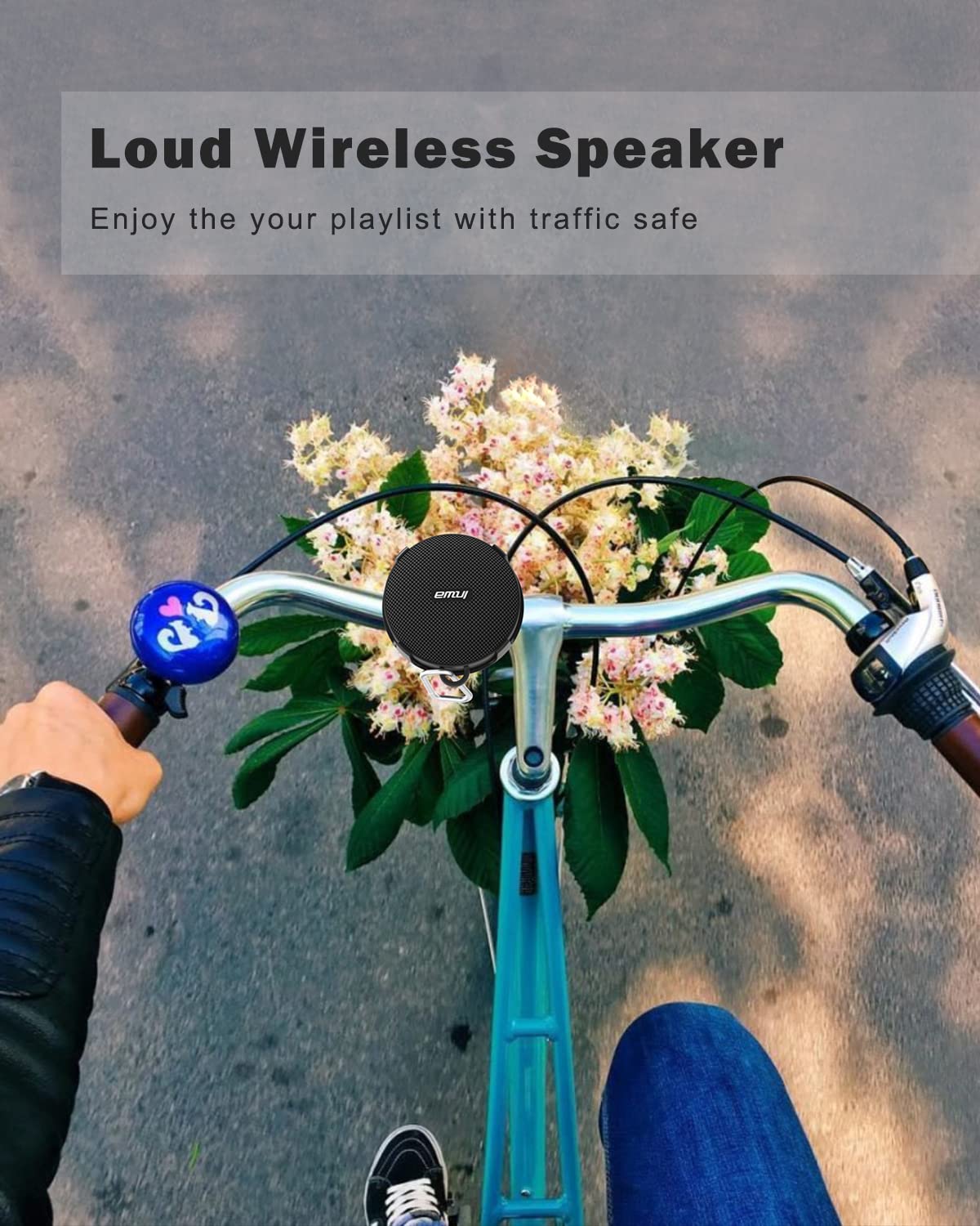 Inwa Portable Bluetooth Speaker, Bike Speakers with Speed Display, Wireless Speaker with 480 Mins Super Long of Playtime. Decent Sound, Compact Size and Loudness for Riding, Hiking, Showering, Golfing