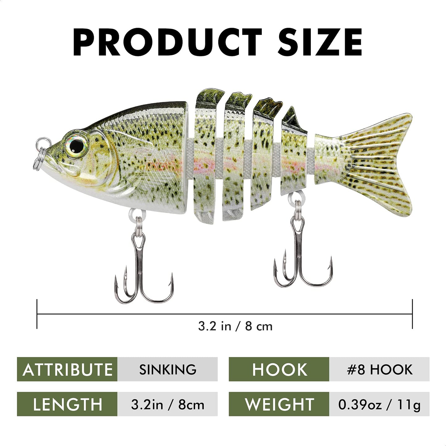 TRUSCEND Swimmax for Saltwater and Freshwater, Realistic Fishing Lures for Bass Trout Crappie Walleye Pike Bluegill Salmon, Swimbait for Bass Fishing, Amazing Fishing Gear Gifts for Family Fishing