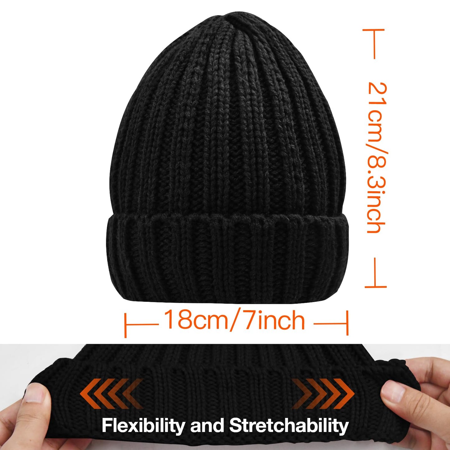 Rosoz Winter Hats for Women Warm Thick Soft Stretch Cable Knit Beanie Skully Cap for Cold Weather