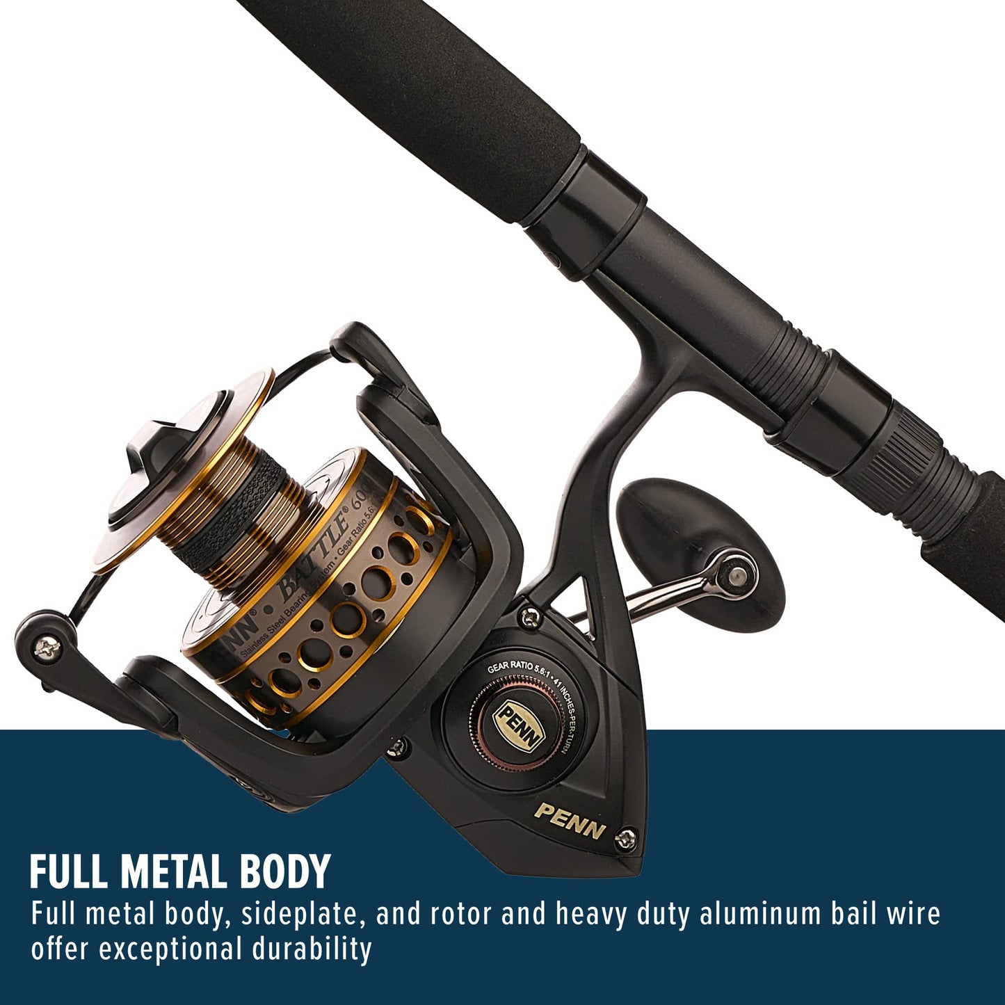 PENN Battle Spinning Reel and Fishing Rod Combo