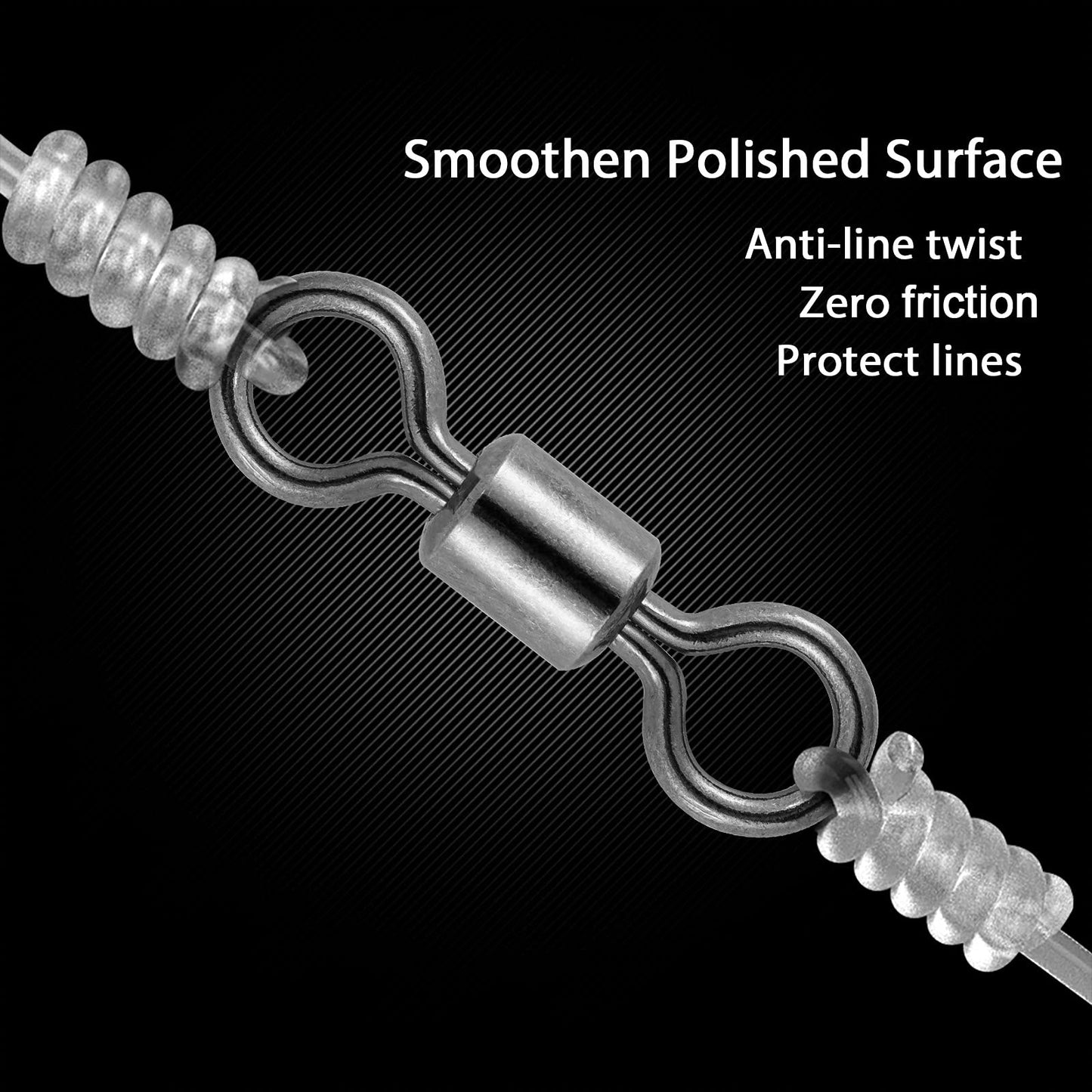 Dr.Fish Barrel Fishing Swivels, Available from #12-#12/0, Stainless Swivels Fishing Tackle Saltwater, Freshwater, Leader/Line/Lure Connector