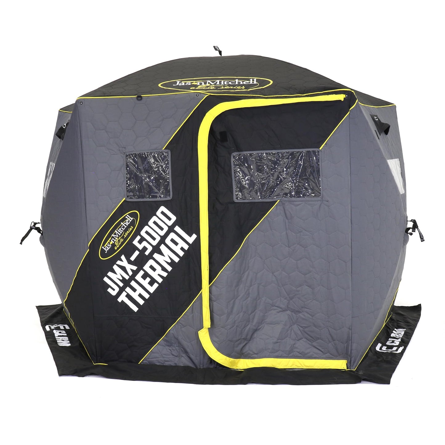 CLAM Portable Fishing Angler Thermal Hub Shelter Tent with Anchor Straps, Carrying Bag
