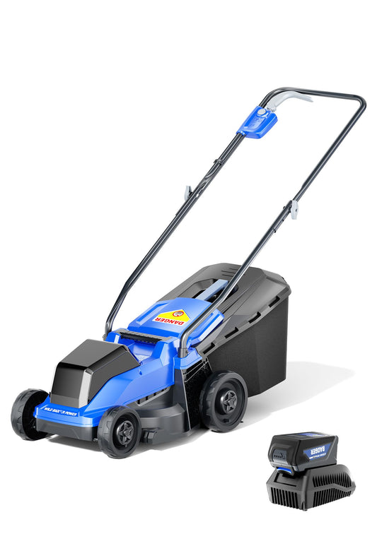 Wild Badger Power 40V 14″ Cordless Lawn Mower Brushless,5,445 sq ft/0.125 ac,1×4.0Ah Battery & Fast Charger, 5-Position Height,for Townhomes & Small Yards