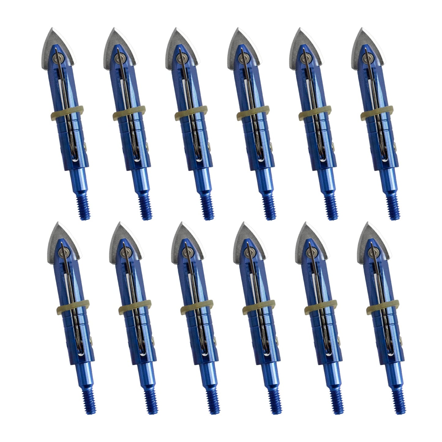12pcs Hunting Broadheads 100 Grain Archery Broadheads New Stell Broadheads + 1 pcs Black Broadhead Case for Arrowheads