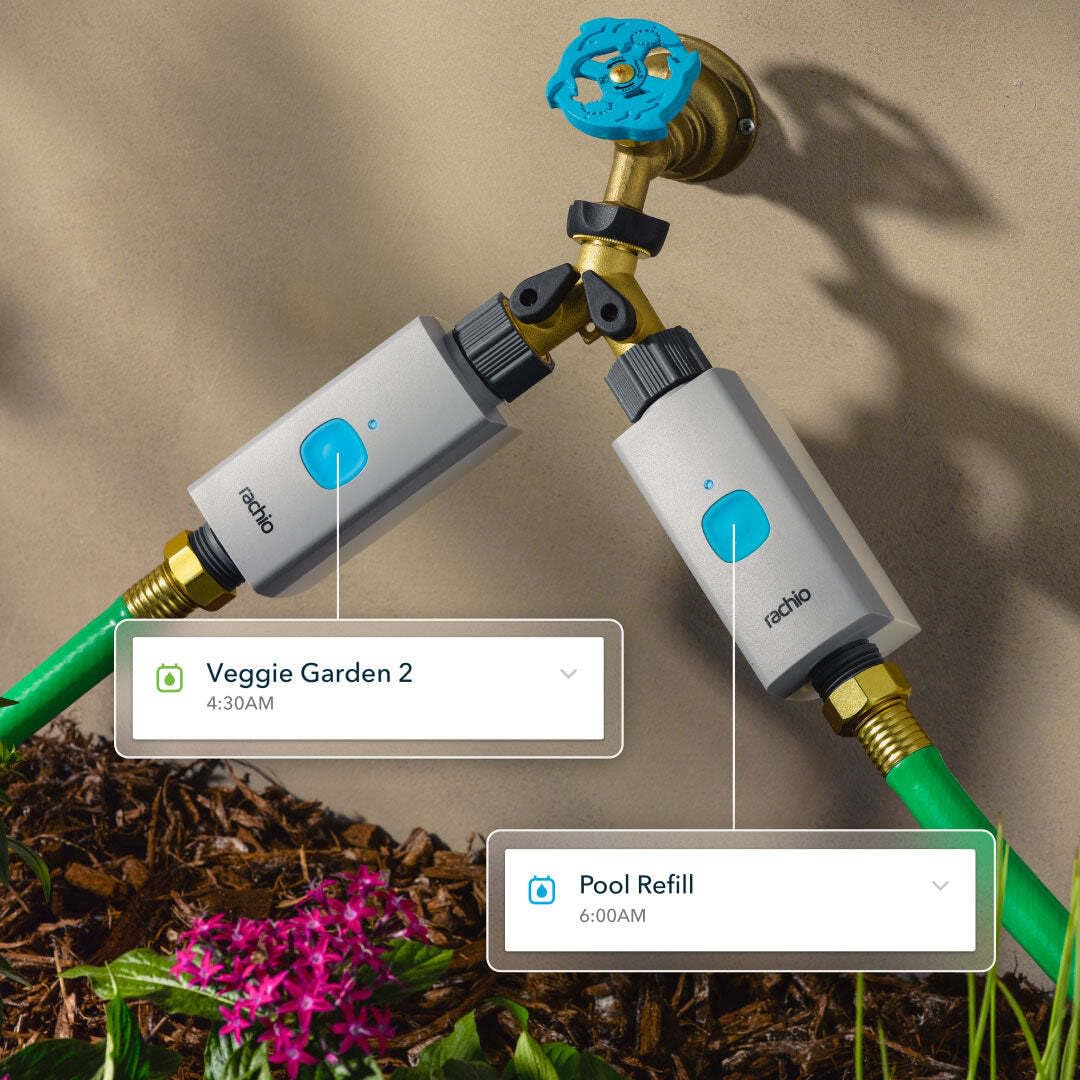 Rachio Smart Hose Timer with WiFi Hub for Outdoor Watering | Easy Faucet Install, Automate Water & Sprinkler Schedules for Lawn, Garden, & Yard Care.