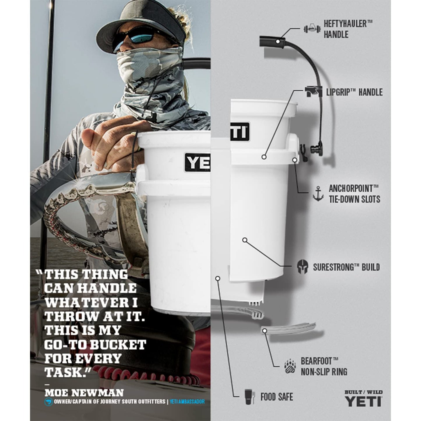 YETI Loadout 5-Gallon Bucket, Impact Resistant Fishing/Utility Bucket
