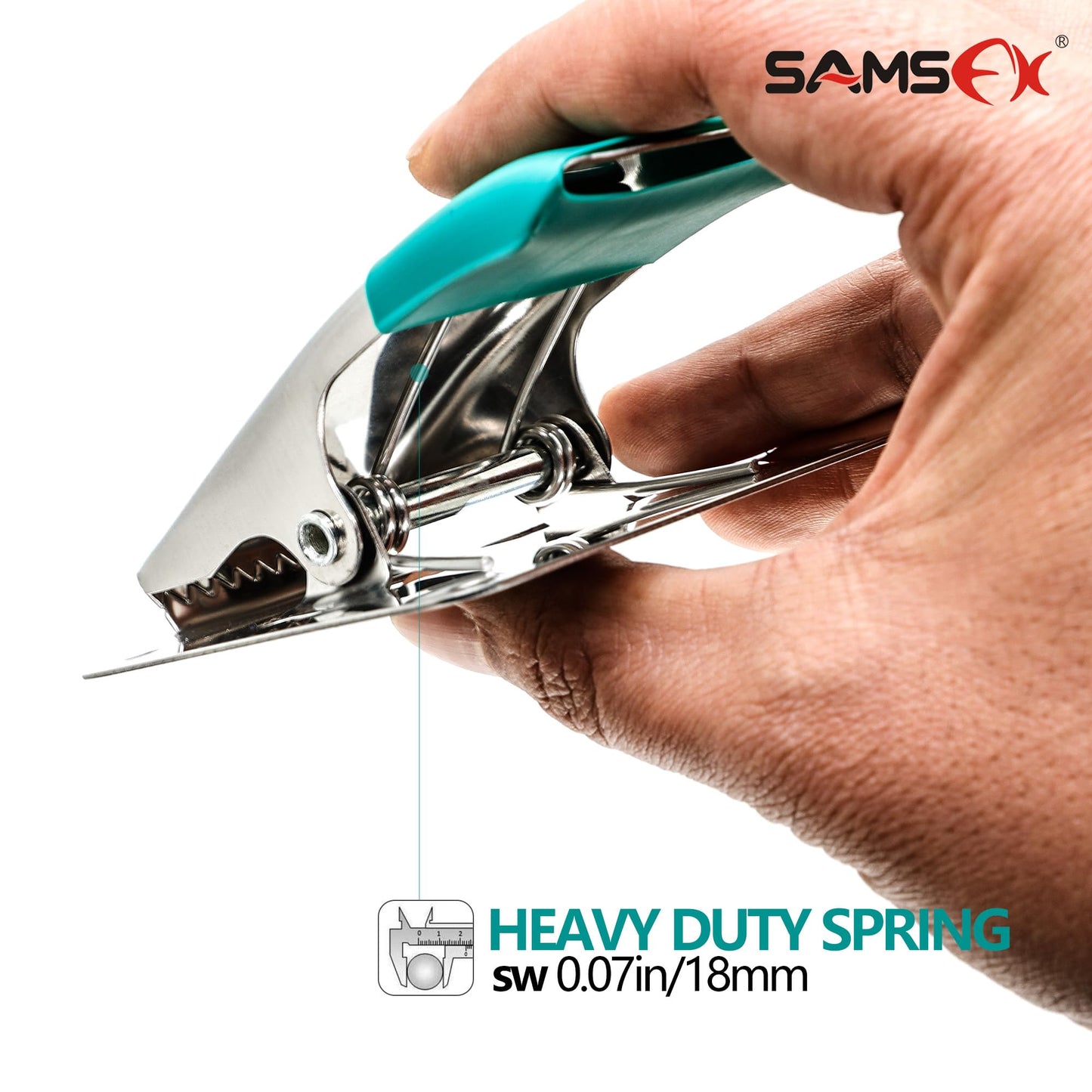 SAMSFX Fish Cleaning Board Tools Fillet Clamp w/Screws Deep-Jaw Fish Tail Clip Board for Scaling Table Bait (Fish Clamps with Black Grip)