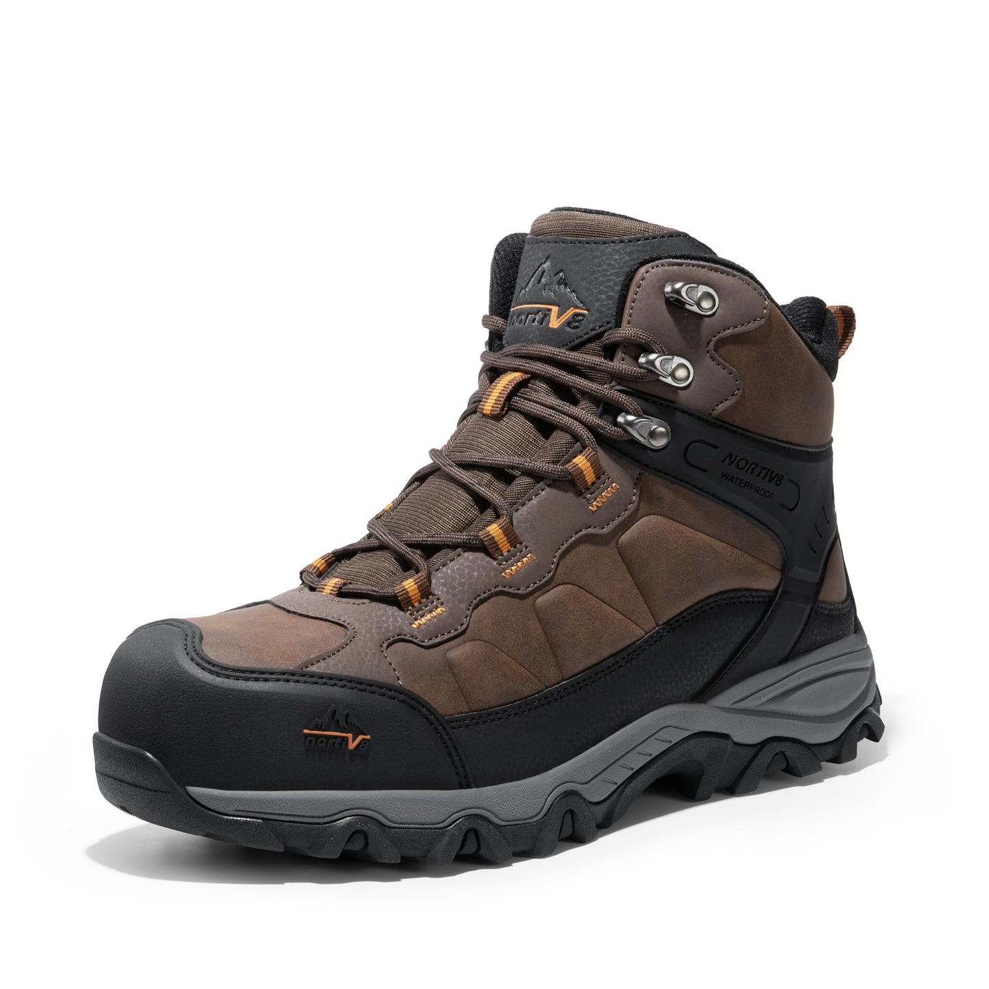 NORTIV 8 Waterproof Steel Toe Boots for Men Slip Resistant Safety Industrial Boots