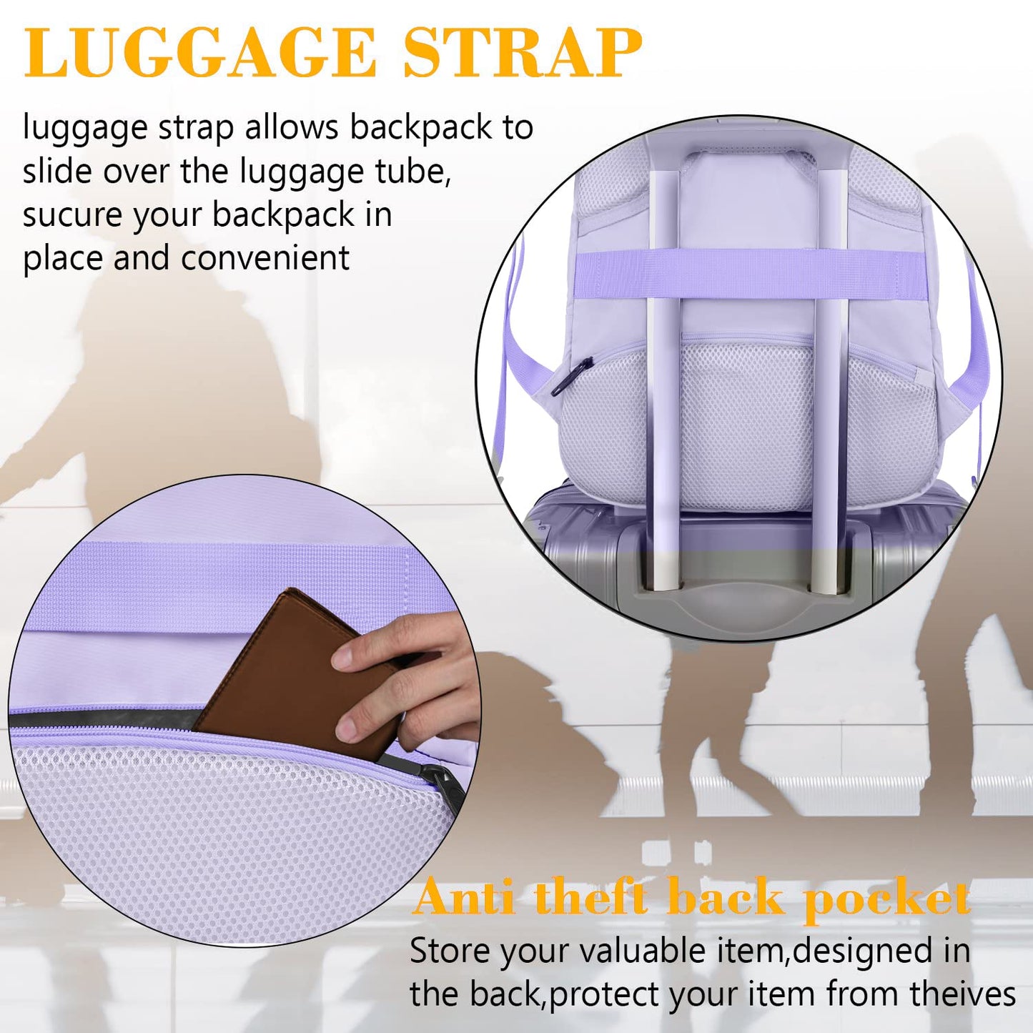 MATEIN Travel Laptop Backpack, Business Anti Theft Slim Sturdy Laptops Backpack with USB Charging Port, Water Resistant College School Computer Bag Gift for Men & Women Fits 15.6 Inch Notebook, Grey