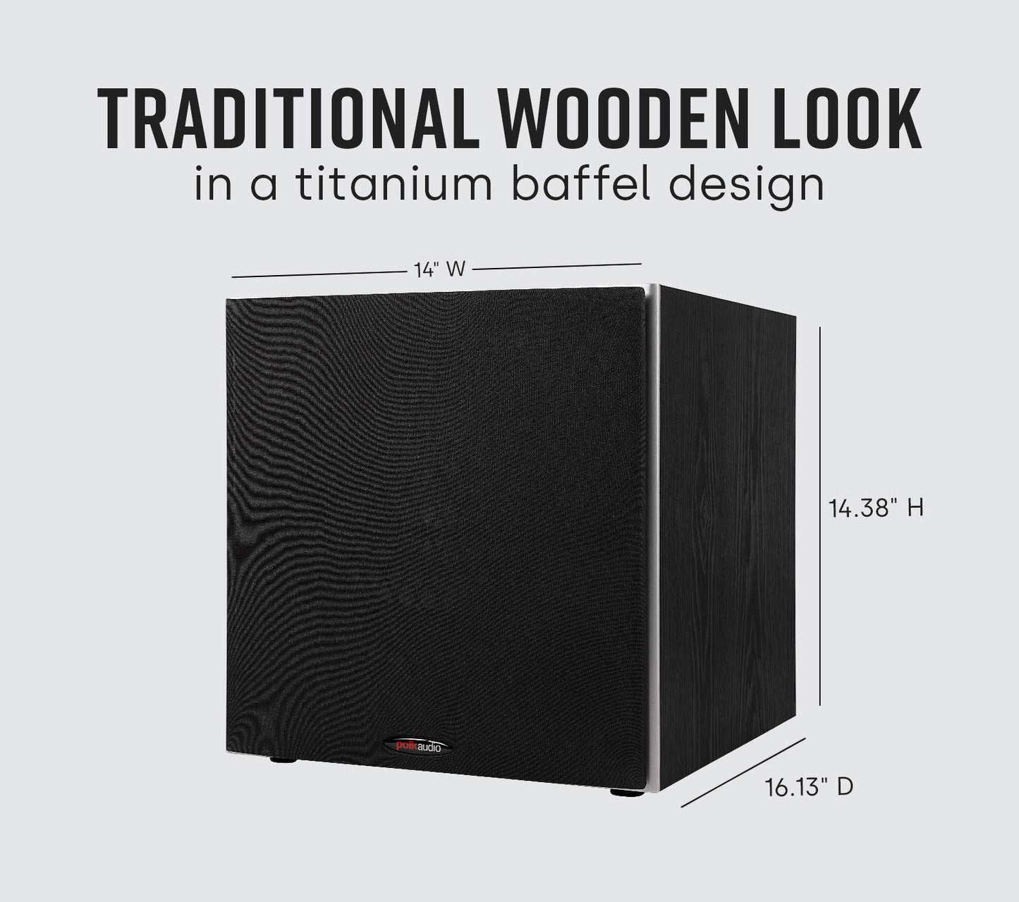 Polk Audio PSW10 10" Powered Subwoofer Home Audio – Power Port Tech, Up to 100 Watts, Big Bass in Compact Design, Easy Setup with Home Theater, Timbre-Matched with Monitor & T-Series Polk Speakers