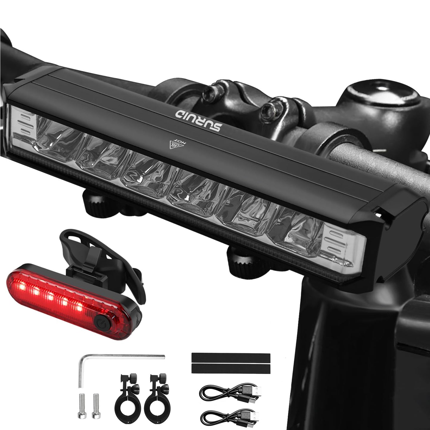 Super Bright LED Bike Light, USB Rechargeable Bicycle Headlight, Waterproof Bike Headlight, Waterproof Bike Headlight,Daytime Running Light,MTB Off-Road Cycling Commuting