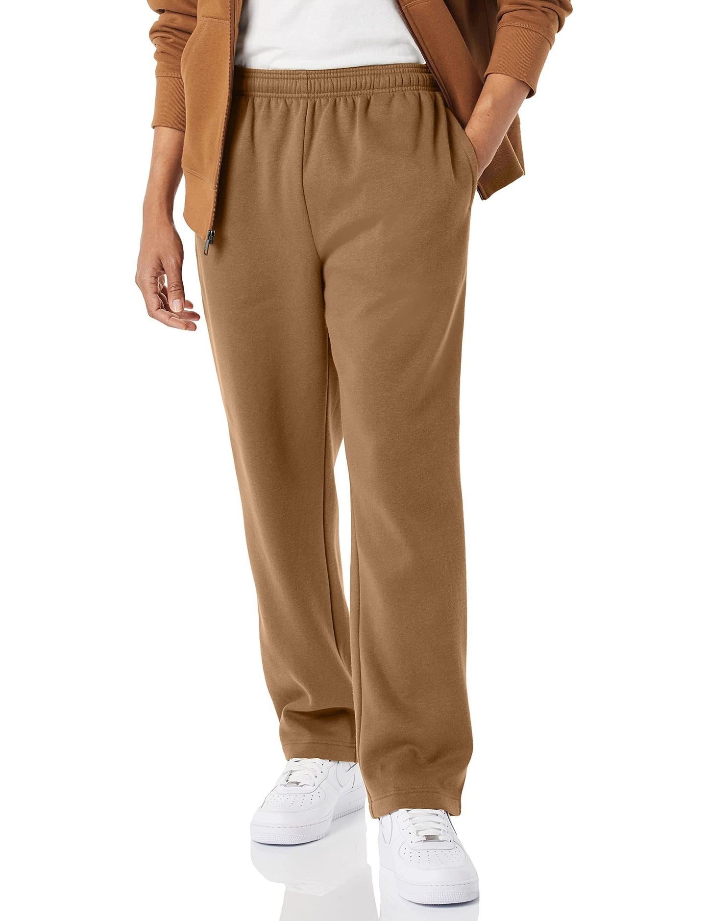Amazon Essentials Men's Relaxed Straight Leg Fleece Open Bottom Sweatpant (Available in Big & Tall)