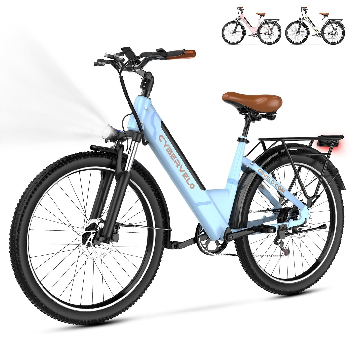 1000 Peak Electric Bike for Adults,up 80 Miles Removable Battery Ebike, 26" Electric E Bike with 7-Speed,Adult Electric Bicycles for Commute Beach Snow Womens All Terrain