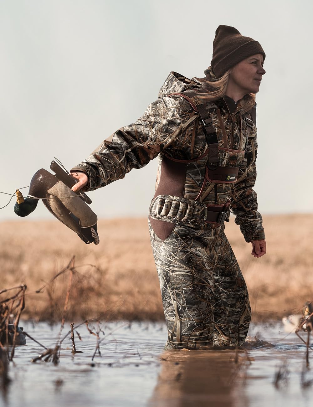 TIDEWE Hunting Waders for Women with 600G Insulated Waterproof Rubber Boots, 3.5mm Neoprene Chest Waders for Fishing and Hunting