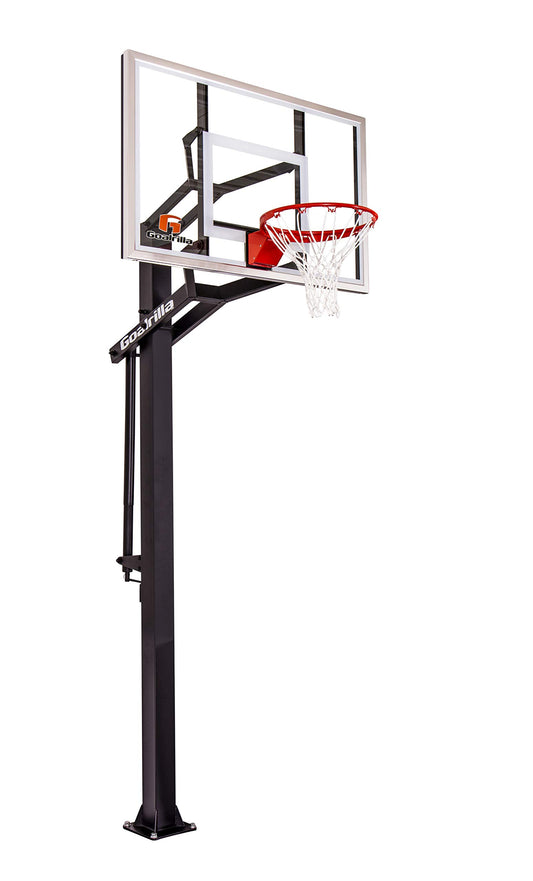 Goalrilla GS54 In Ground Basketball Hoop with Adjustable Height Backboard and Pro-Style, Breakaway Rim