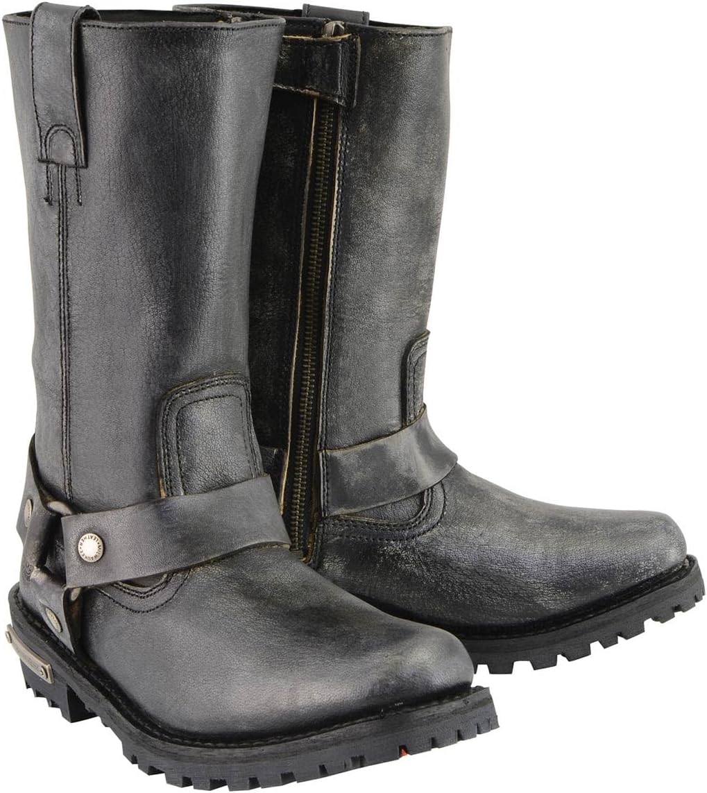 Milwaukee Leather Men's Classic Premium Leather Harness Motorcycle Boots Collection MBM