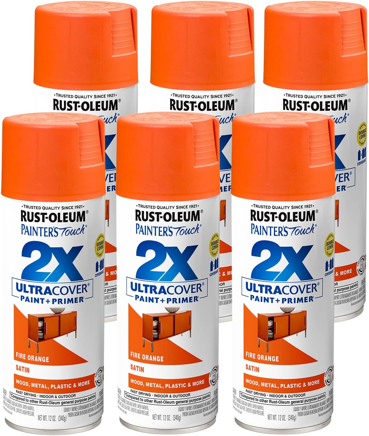 Rust-Oleum 331182 Painter's Touch 2X Ultra Cover Spray Paint, 12 oz, Ultra Matte Black