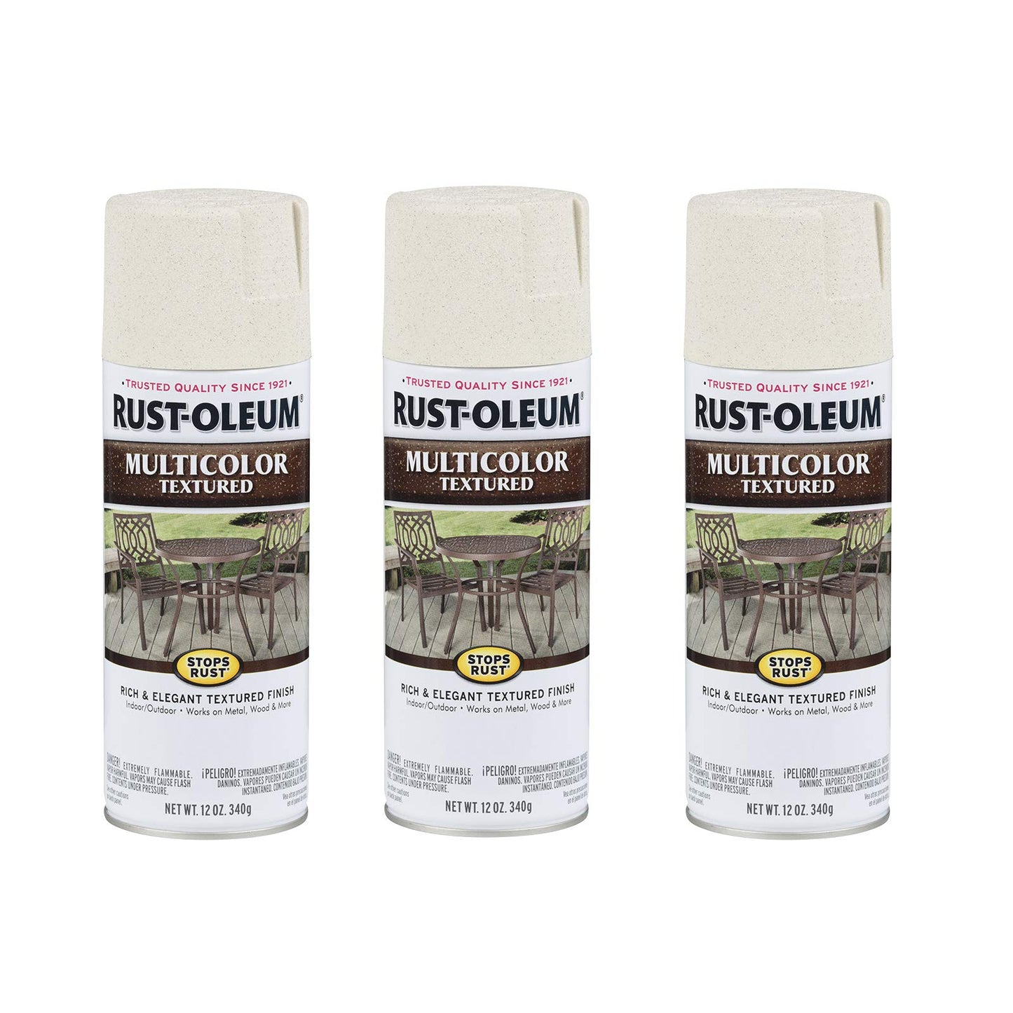 Rust-Oleum 223524-6PK Stops Rust Multi-Color Textured Spray Paint, 12 oz, Desert Bisque, 6 Pack, Beige