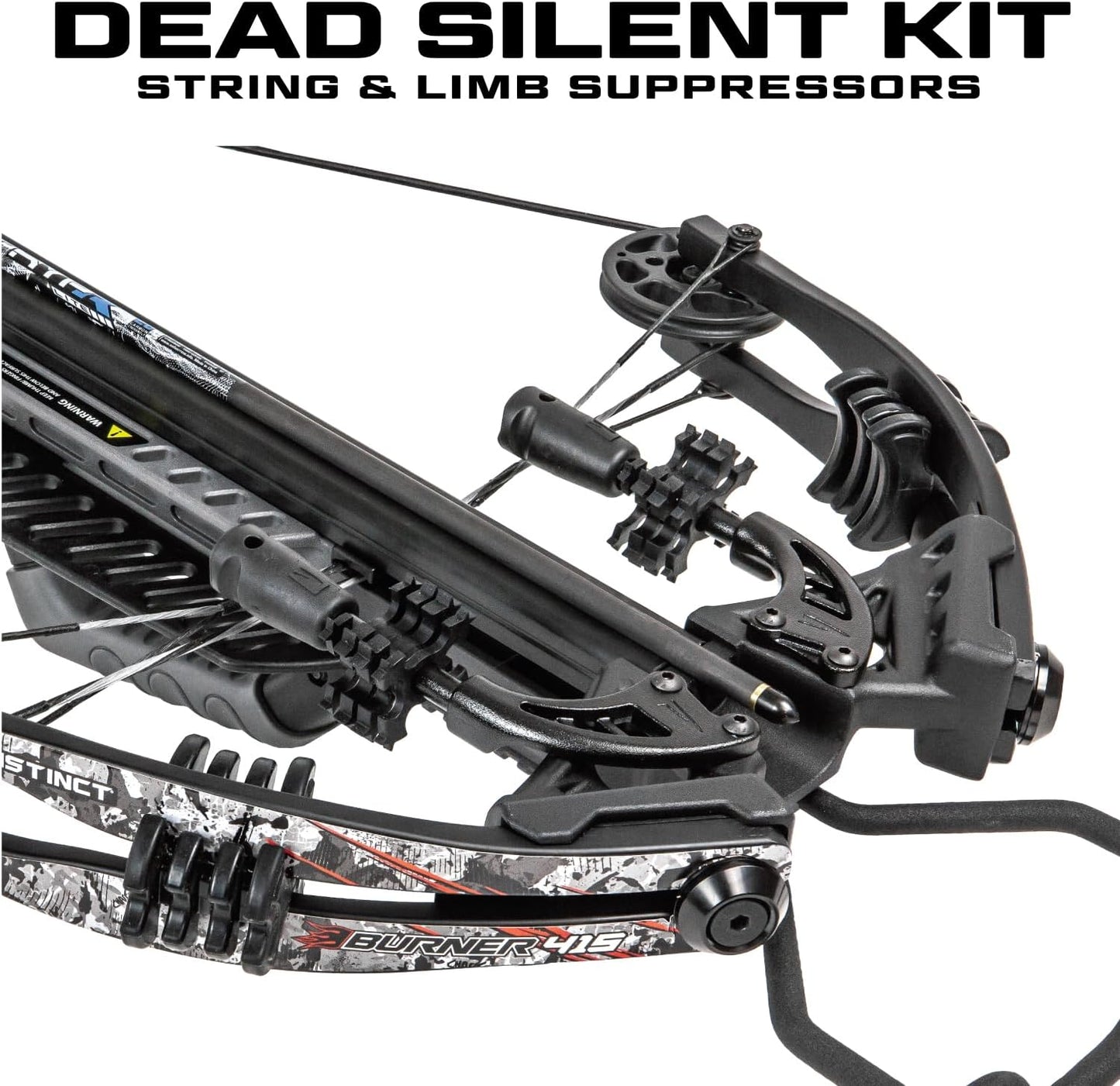 Killer Instinct Burner 415 Crossbow Package. The Burner 415 Shoots a Heart Stopping 415 FPS, Packing a Whopping 141 Foot Pounds of Kinetic Energy, All Released with a 3.5 Precision Grade Trigger.