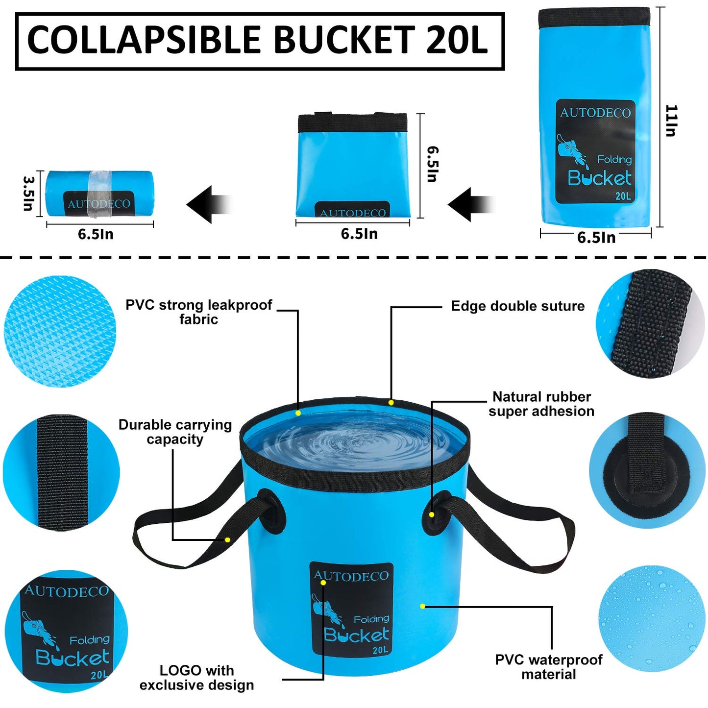 AUTODECO 42Pcs Car Wash Detailing Kit Cleaning Kits with Foam Gun Sprayer Wash Brush with Long Handle Collapsible Bucket Large Wash Mitt Towels Complete Interior Exterior Car Washing Supply Set Blue