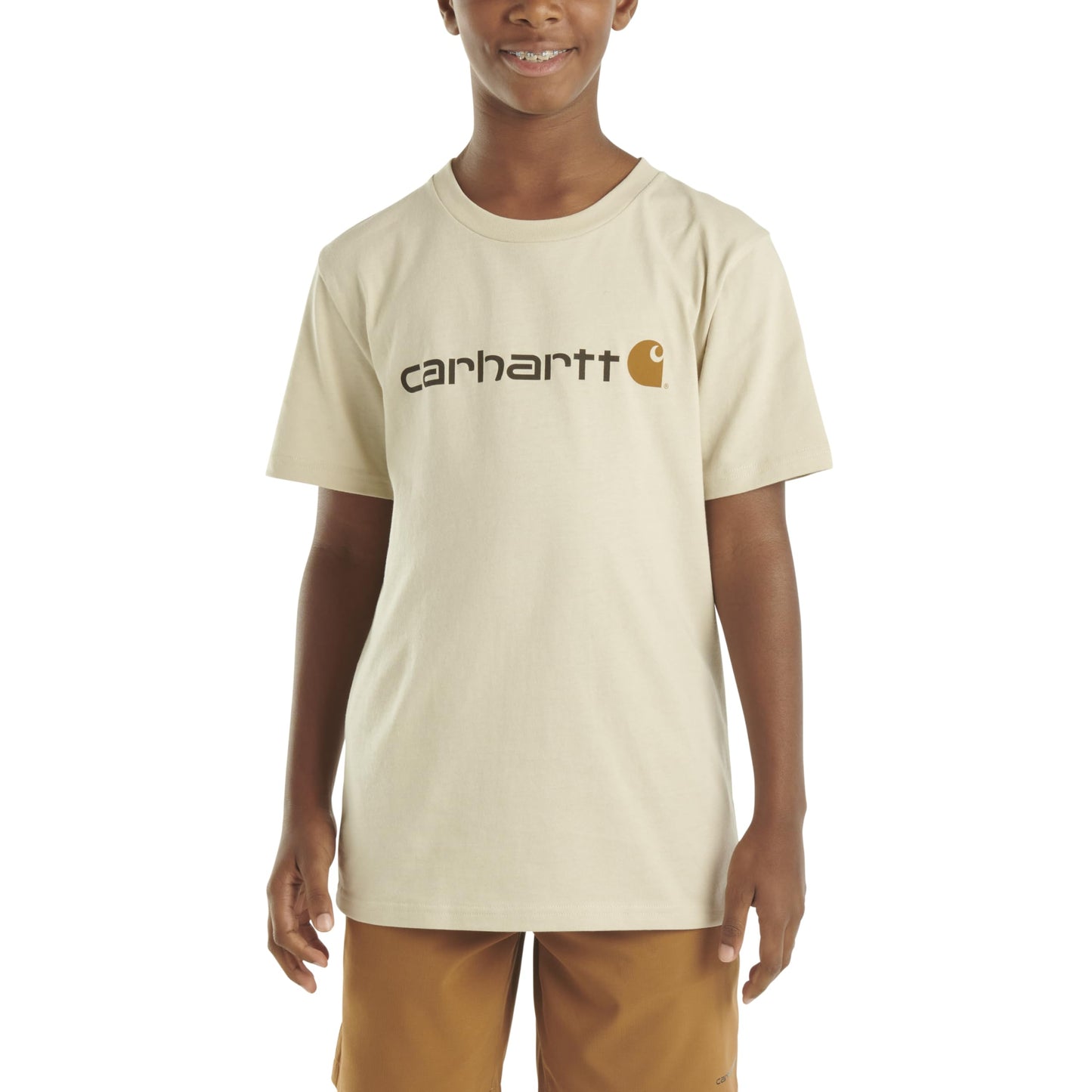 Carhartt Boys' Knit Short Sleeve Crewneck Logo T-Shirt