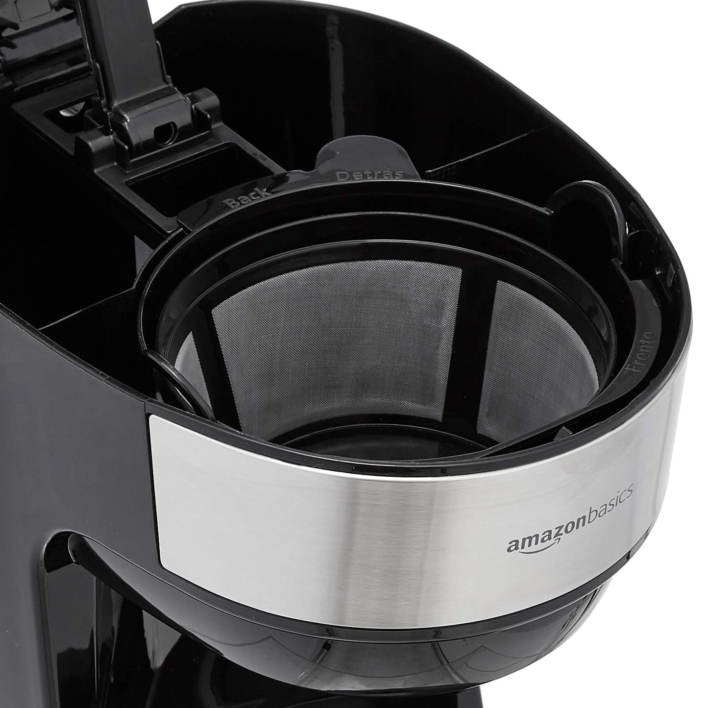 Amazon Basics Coffee Makers, 12-Cup Coffee Machines with Reusable Filter, Coffee Pots, Black & Stainless Steel