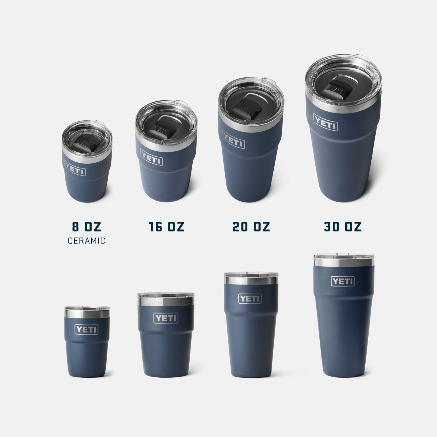 YETI Rambler 8 oz Insulated Coffee Mug with Lid - Stackable Double-Wall Vacuum Insulated Coffee Cup - DuraSip Ceramic Lining - Barista-Friendly Design - Stainless Steel - Dishwasher Safe, Stainless