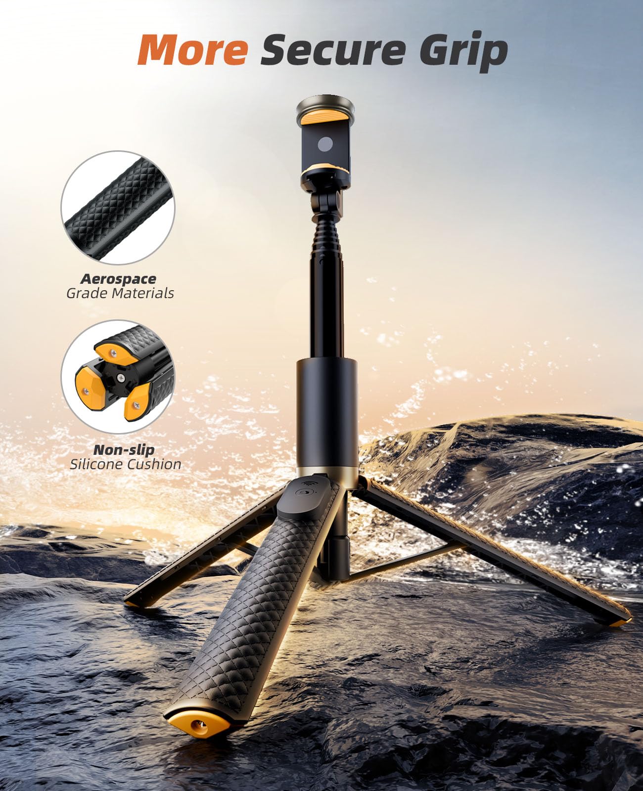 62" Phone Tripod & Selfie Stick, Tripod for iPhone with Remote, Portable, Lightweight Travel Tripod for Selfies Video Recording Vlog, Extendable iPhone Tripod Stand Compatible with iPhone Android