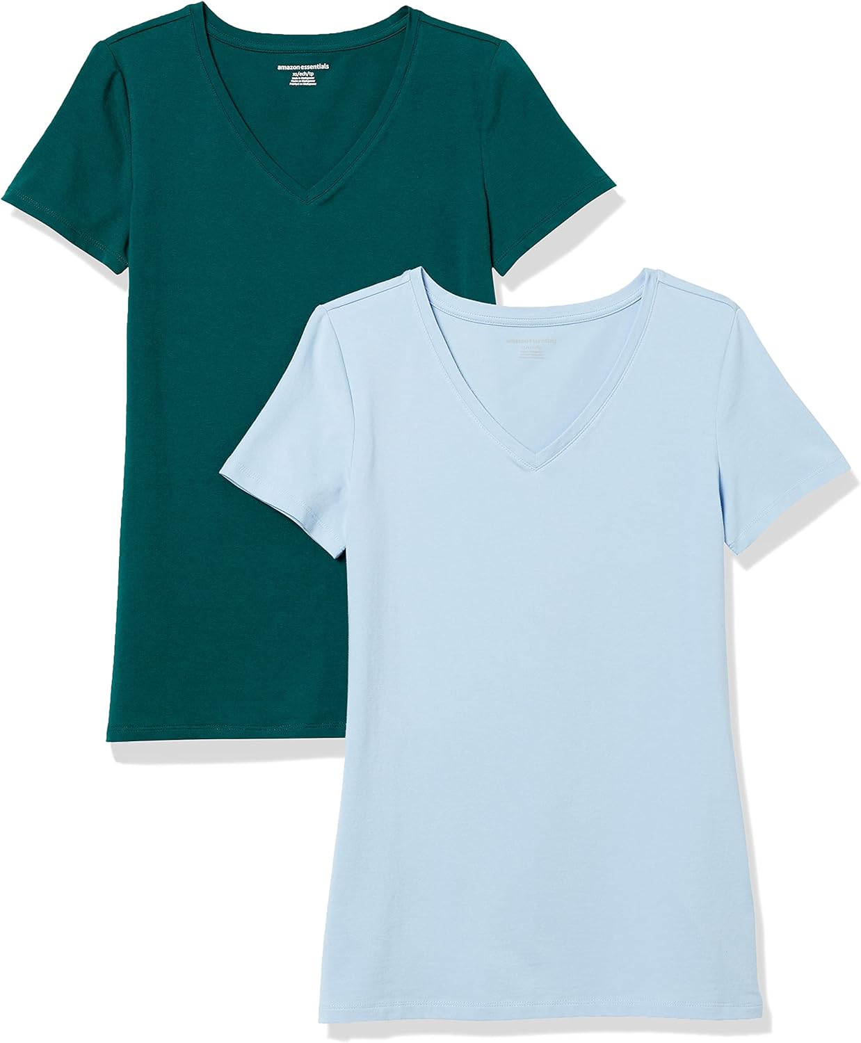 Amazon Essentials Women's Regular-Fit Short-Sleeve T-Shirt (Crewneck and V-Neck Options), Multipacks