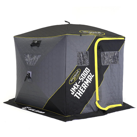 CLAM Portable Fishing Angler Thermal Hub Shelter Tent with Anchor Straps, Carrying Bag