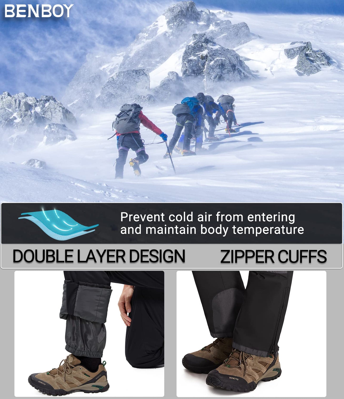 BenBoy Women's Snow Bibs Ski Waterproof Windproof Insulated Overalls Ripstop Snowboard Pants Winter