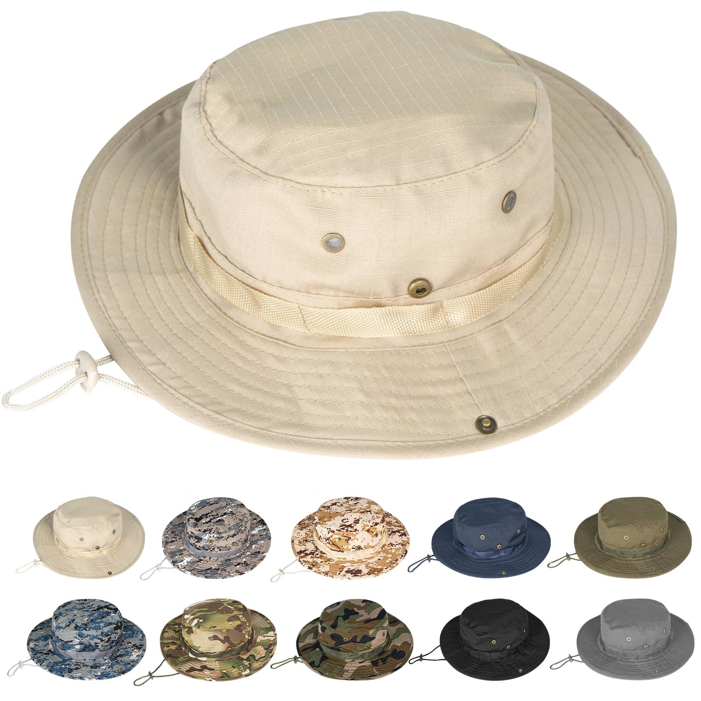 Sun Hats for Men Women Boonie Hat UPF 50+ Bucket Hat Wide Brim UV Protection Fishing Hiking Safari Outdoor Hats