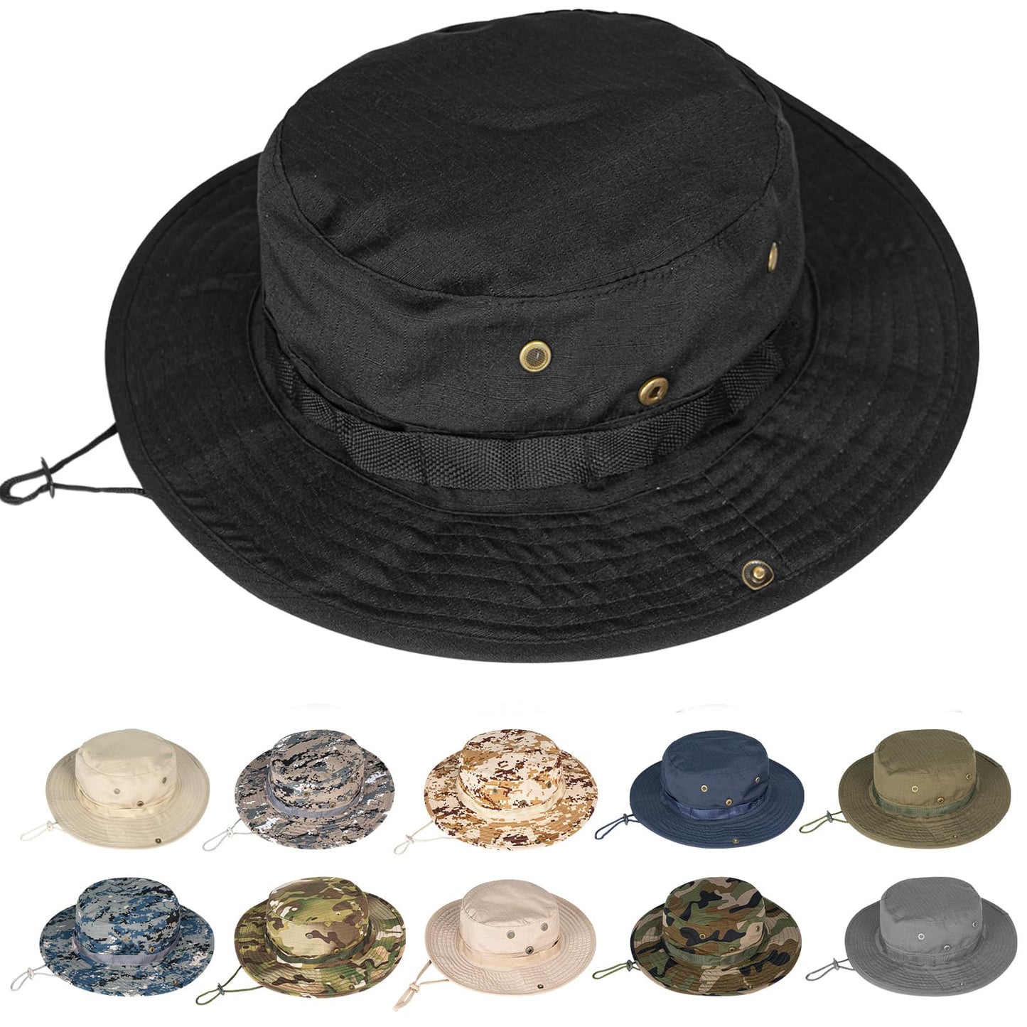 Sun Hats for Men Women Boonie Hat UPF 50+ Bucket Hat Wide Brim UV Protection Fishing Hiking Safari Outdoor Hats