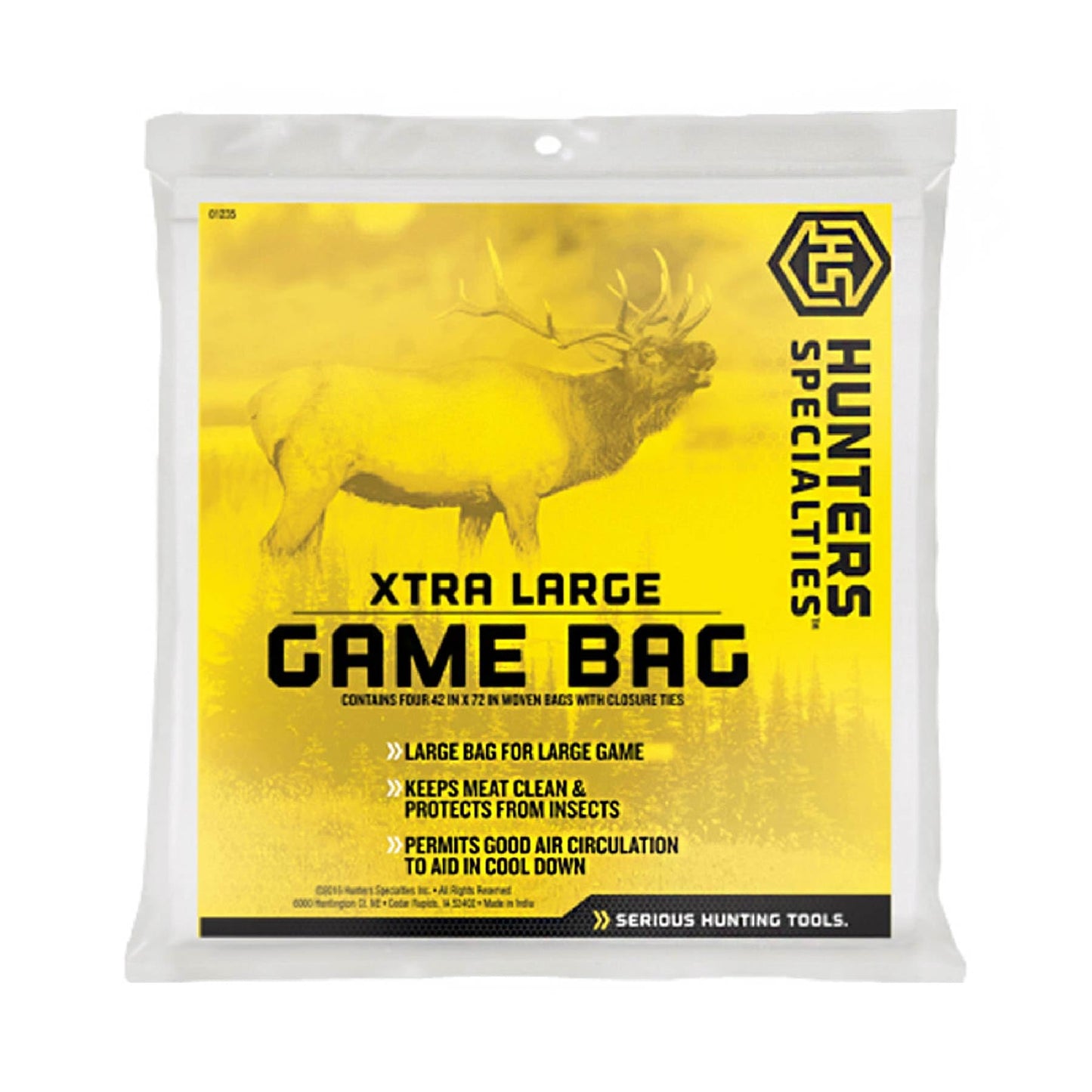 Hunters Specialties Game Bag | XL Deluxe Size Reusable Washable Heavy-Duty Canvas Field Dressing Game Bags, 42" X 72"
