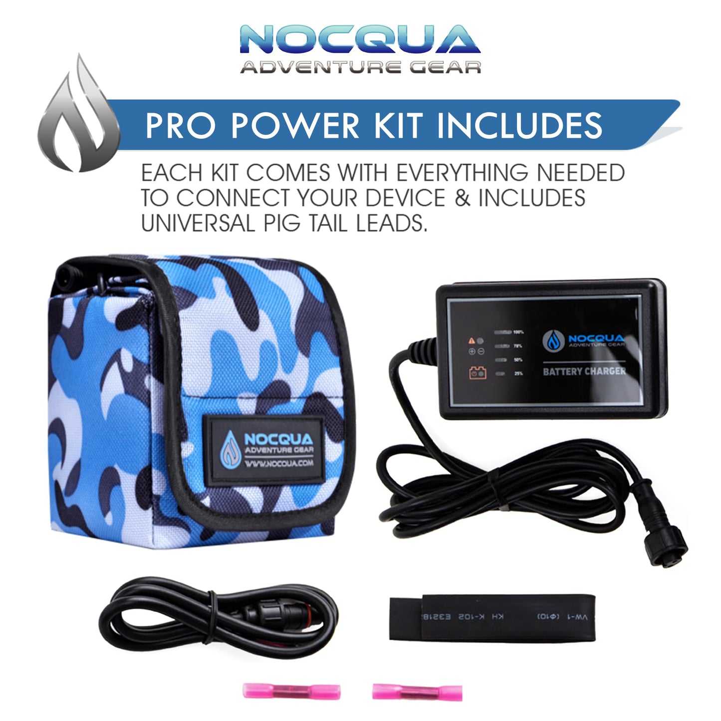Pro Power Water-Resistant Battery & Charger Kit - Compatible with GPS, Depth & Fish Finders, & Most 12 Volt Electronics