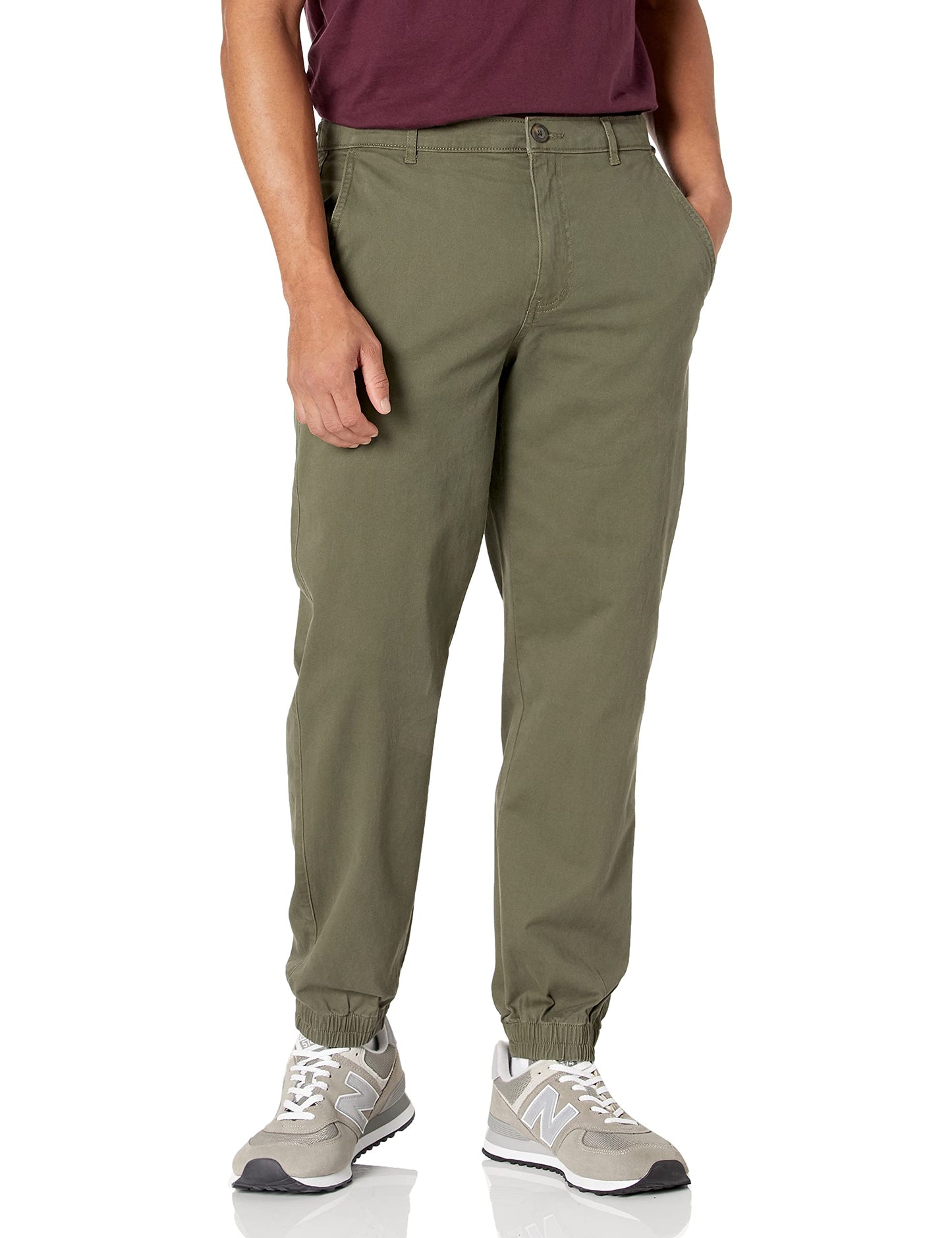 Amazon Essentials Men's Straight-Fit Washed Cotton Chino Jogger Pant