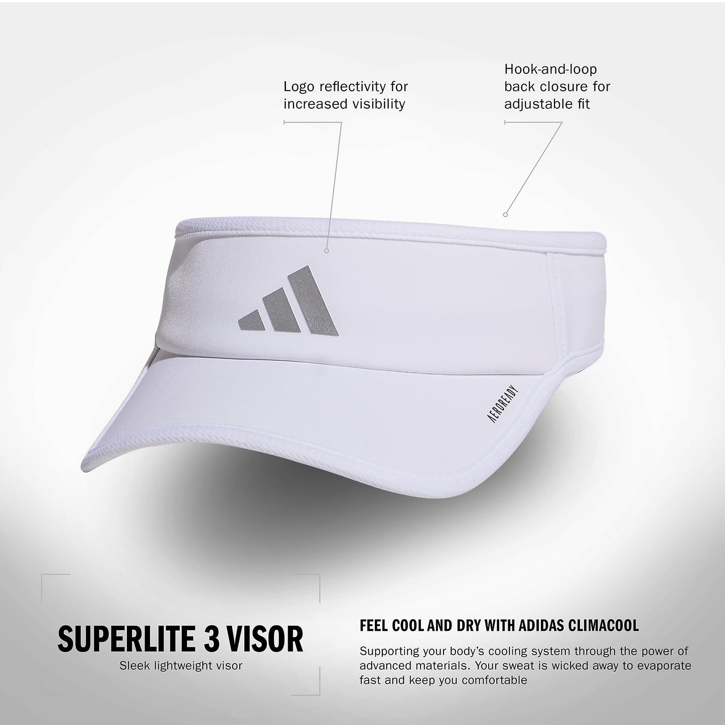 adidas Womens Superlite Visor – Lightweight Athletic Sport Hat for Workouts