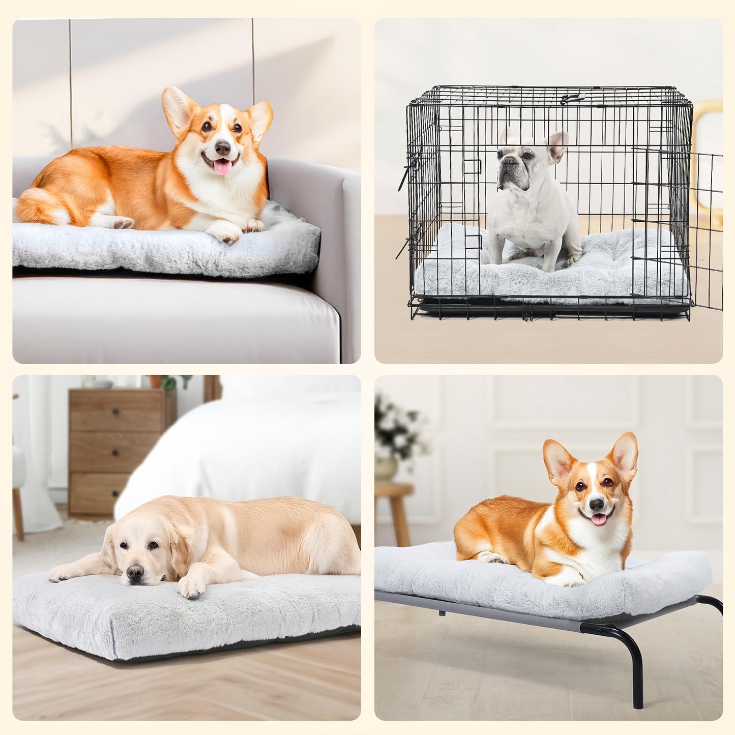 Amazon Basics Small Dog Bed for Crate, Washable Small Dog Mat for Pet Kennel, Anti-Slip, 30x19x3 Inches