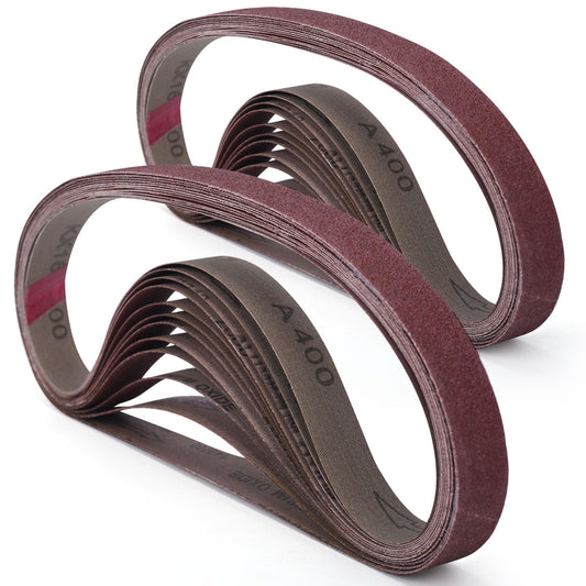 3×18 Inch Belt Sander Sanding Belt, 21 Pack Belt Sander Paper 40/60/80/120/180/240/400 Grits Assortment Aluminum Oxide Sanding Belts for Belt Sander Knife Sharpening Wood Metal Polishing