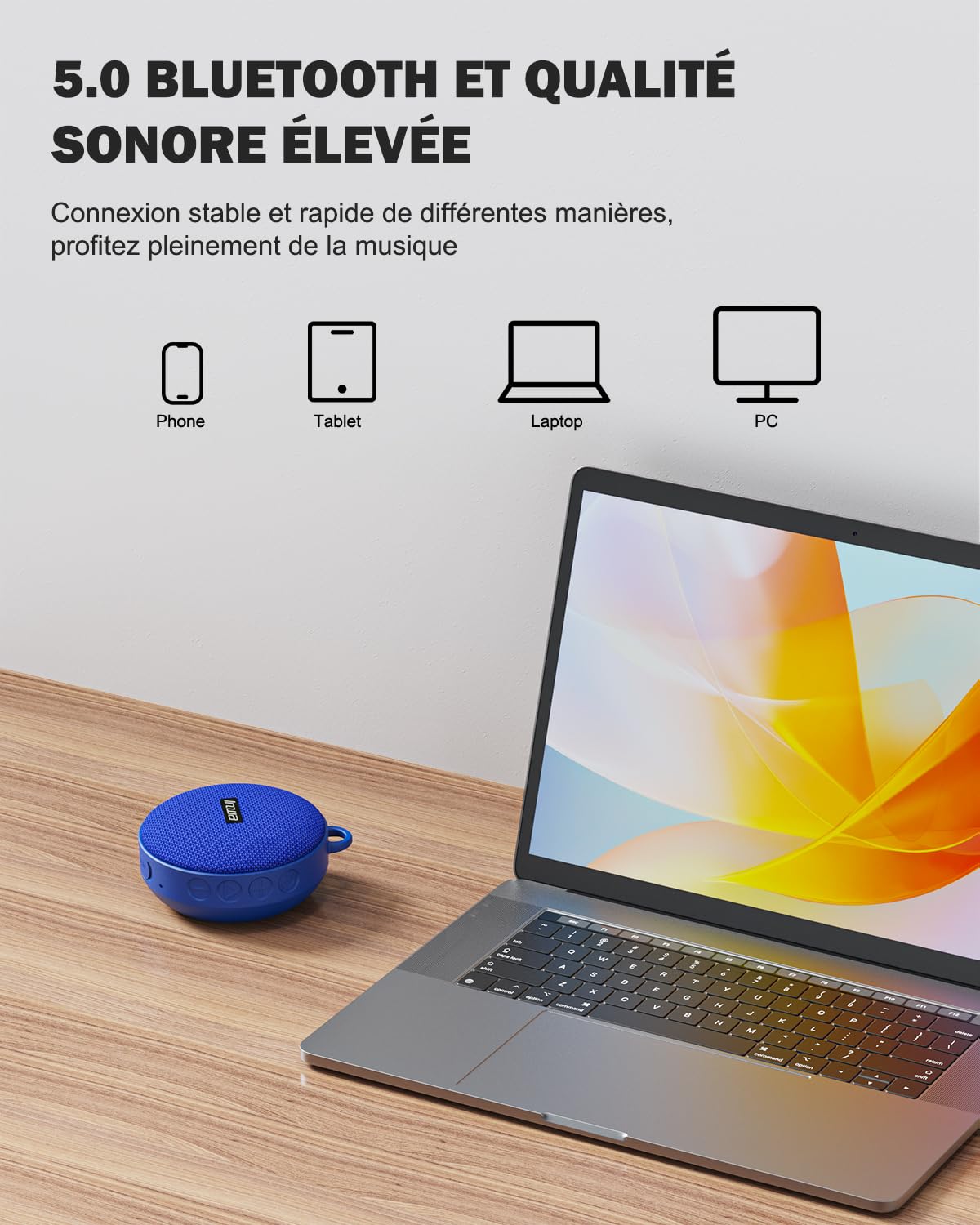 Inwa Portable Bluetooth Speaker, Bike Speakers with Speed Display, Wireless Speaker with 480 Mins Super Long of Playtime. Decent Sound, Compact Size and Loudness for Riding, Hiking, Showering, Golfing