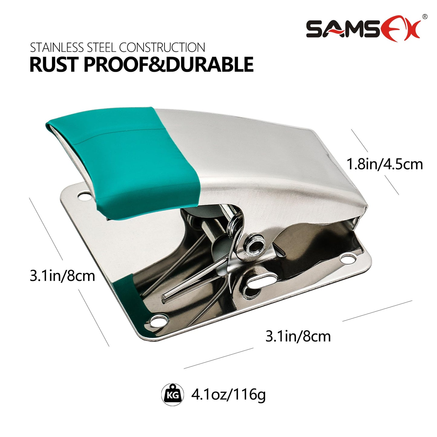 SAMSFX Fish Cleaning Board Tools Fillet Clamp w/Screws Deep-Jaw Fish Tail Clip Board for Scaling Table Bait (Fish Clamps with Black Grip)