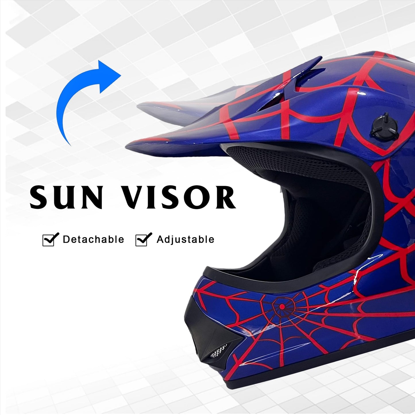 KRN Youth Kids Off-Road ATV Helmet DOT Approved - Motorcycle Motocross Dirt Bike KY-B12