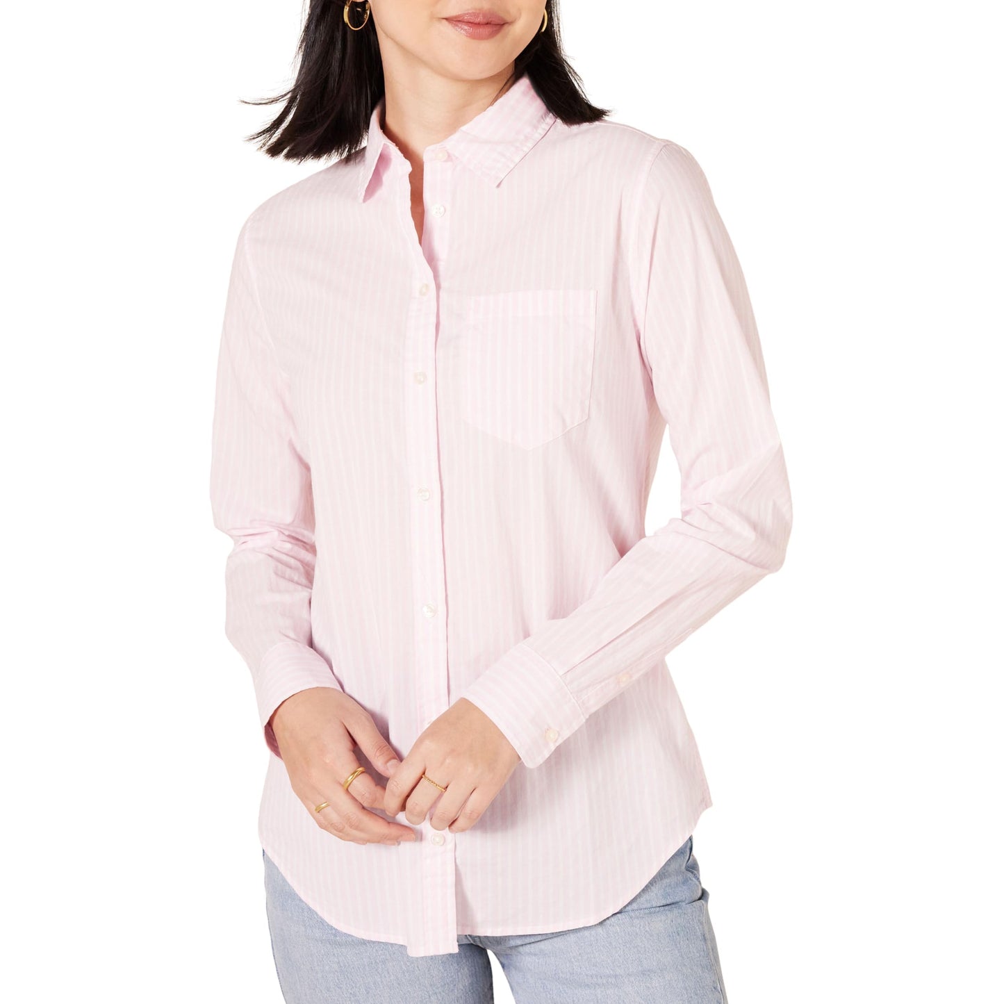 Amazon Essentials Women's Regular-Fit Long-Sleeve Button-Down Poplin Shirt, Business Casual, Office Work